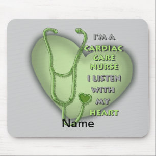 Green Heart Cardiac Care nurse Mouse Pad