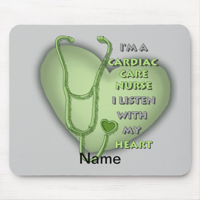Green Heart Cardiac Care nurse Mouse Pad (Front)