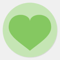 Green Heart Classic Round Sticker