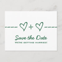 Green Heart Equation Save the Date Postcard