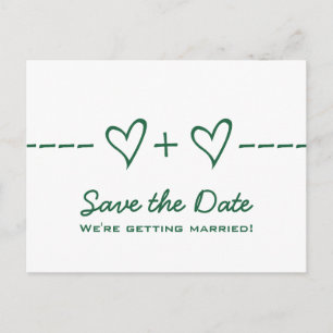 Green Heart Equation Save the Date Postcard