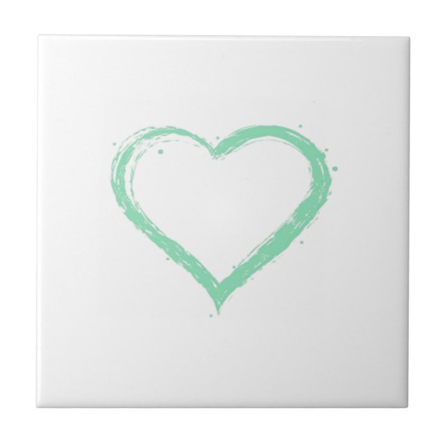 Green Heart Essential Ceramic Tile (Front)