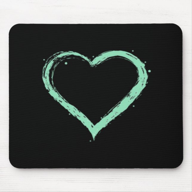Green Heart Essential Mouse Pad (Front)