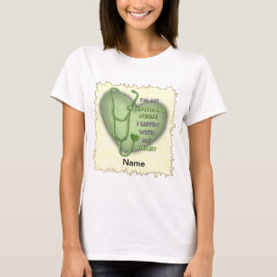Green heart Exceptional Nurse t-shirt