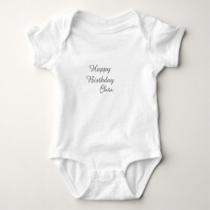 Green heart happy birthday white black balloon kid baby bodysuit