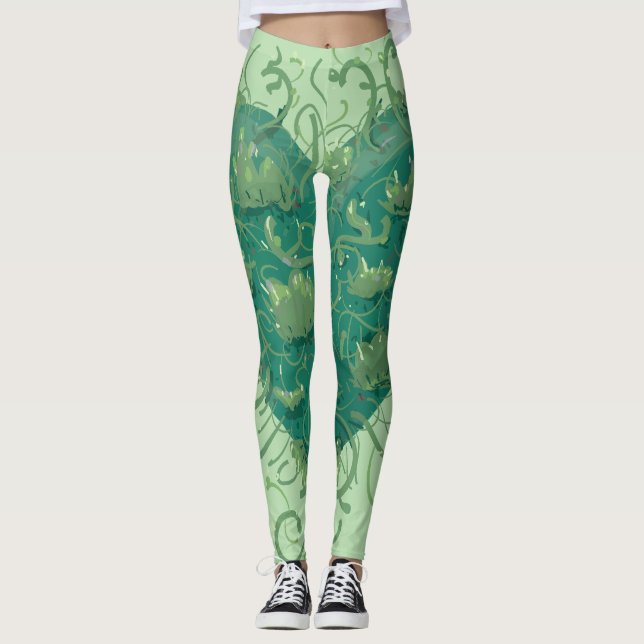 Green Heart Inside Leggings (Front)