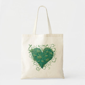 Green Heart Inside Tote Bag