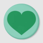 Green heart magnet<br><div class="desc">This magnet features a shapely green heart on a light green background. Click "Customise" to re-size/re-position green heart image, change background colour, and/or add personalised text. A personalised heart magnet is a great engagement, wedding, anniversary or valentine's party favour or save-the-date. The green heart design is especially appropriate for a...</div>