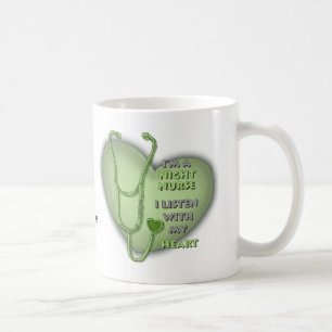 Green Heart Night Nurse Coffee Mug