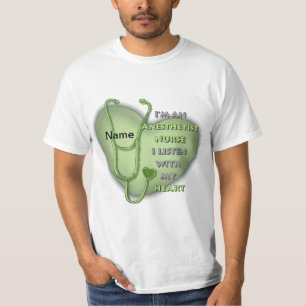 Green Heart Nurse Anaesthetist T-Shirt