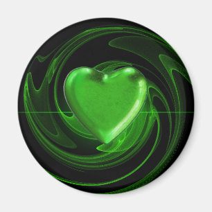 Green heart on spiral magnet