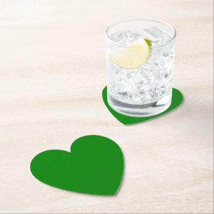 Green Heart Paper Coaster