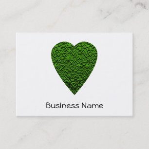 Green Heart. Patterned Heart Design. Business Card