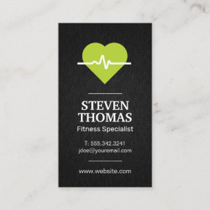 Green Heart Rate Business Card