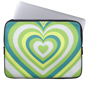 Green Heart Whimsical Valentine’s Day Gift Laptop Sleeve