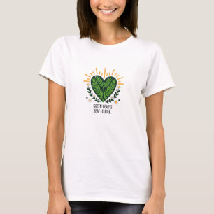 Green Hearts Beat Louder Bold Nature Design T-Shirt