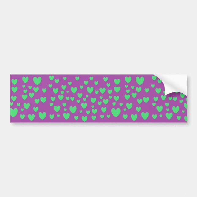 Green Hearts Bumper Sticker (Front)