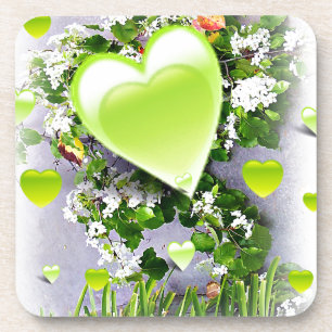 Green Hearts of Love_ Coaster