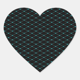 green hearts on black heart sticker