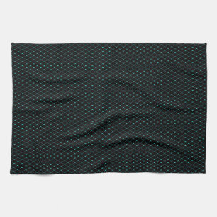green hearts on black tea towel
