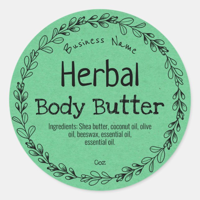 Green Herbal Product Labels (Front)