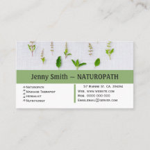 Green Herbs  Naturopath Appointment Business Card