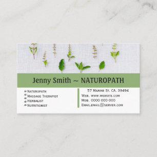 Green Herbs Naturopath Appointment Business Card