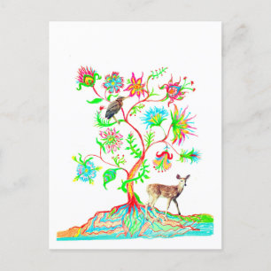Green Heron and Deer Postcard