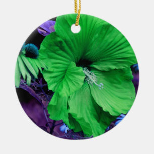 Green Hibiscus Flower Ornament
