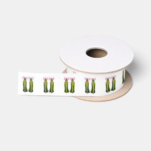 Green High Heels with Candy Canes Satin Ribbon