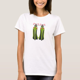 Green High Heels with Candy Canes T-Shirt