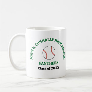 Green High School Baseball Player Personalised Coffee Mug