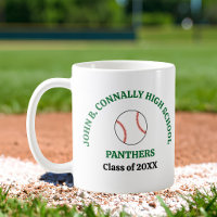 Green High School Baseball Player Personalised
