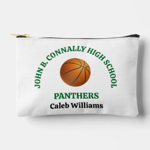 Green High School Basketball Player Personalised Accessory Pouch