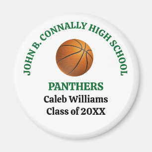 Green High School Basketball Team Custom Magnet