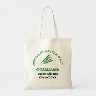 Green High School Cheerleader Personalised Tote Bag