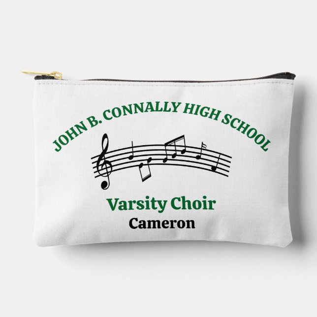 Green High School Choir Personalised Accessory Pouch (Front)
