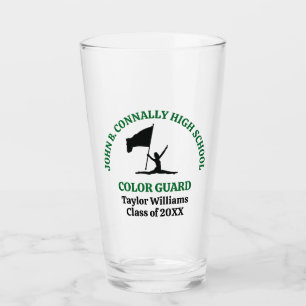 Green High School Colour Guard Personalised Glass