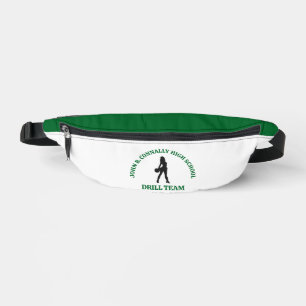 Green High School Drill Team Dancer Personalised Bum Bags