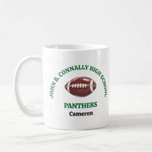 Green High School Football Player Personalised Coffee Mug