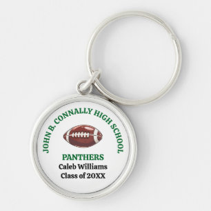 Green High School Football Team Personalised Key Ring