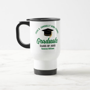 Green High School Graduate Custom 2025 Graduation Travel Mug