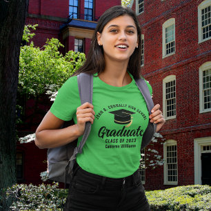 Green High School Graduate Personalised Graduation T-Shirt