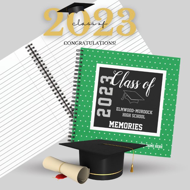 Green High School Graduation Memory Book (High School graduation ideas)