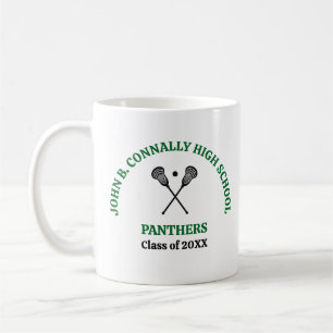 Green High School Lacrosse Team Personalized Coffee Mug
