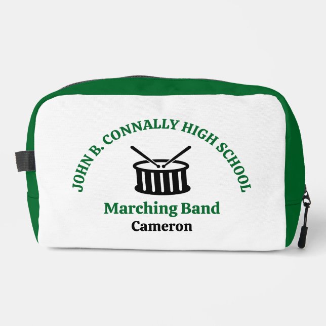Green High School Marching Band Personalised Dopp Kit (Front)