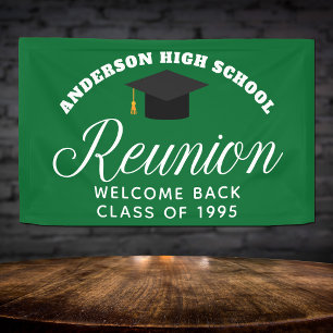 Green High School Reunion Custom Welcome Banner