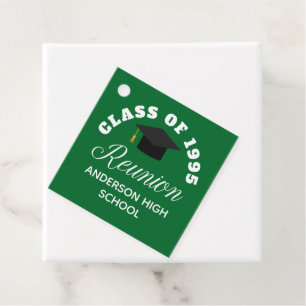 Green High School Reunion Personalised Party Favour Tags