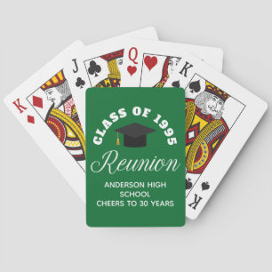 Green High School Reunion Personalised Party Playing Cards