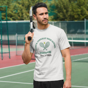 Green High School Tennis Player Personalised T-Shirt
